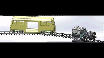 Tram-truck collision (SolidWorks simulation)