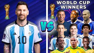 Messi 🆚 World Cup Winner (Mbappe Pele Maradona Ronaldinho R9 Nazario Zidane Henry) 🔥