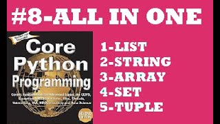 Array,List,Set,Tuple and String in Python  | Core Python Tutorial | core python by nageswara rao