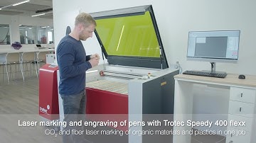 Speedy 400 flexx application: laser engraving pens