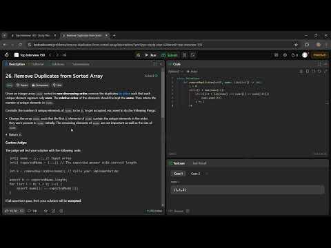 Remove Duplicates from Sorted Array I and II - YouTube