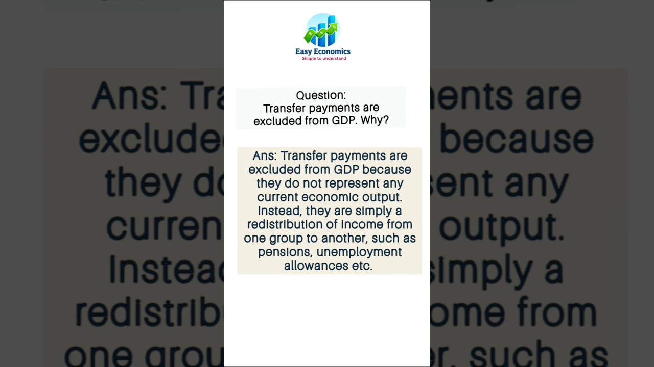 Why are Transfer payments not included in GDP? 