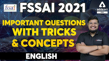 FSSAI 2021 | English | Important Questions with tricks & Concepts