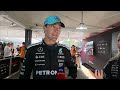 George Russell and Toto Wolff react to starting on the front row! | Chinese Grand Prix