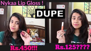 Nykaa Lip Gloss Review! Nykaa  vs Miss claire Pearly gloss This Dupe has the Exact Texture as Nykaa