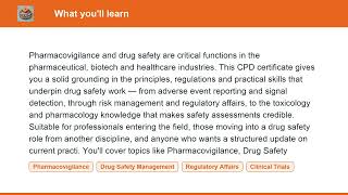 Information Certificate in Pharmacovigilance and Drug Safety Management | Course Overview - StaffCPD Guide