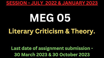 MEG 05 Solved Assignment 2022-23 | MEG 05 Solved Assignment 2023 PDF | MEG 05 Assignment PDF | MEG 5
