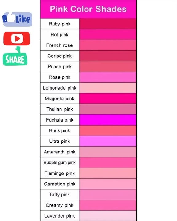 Pink color shades