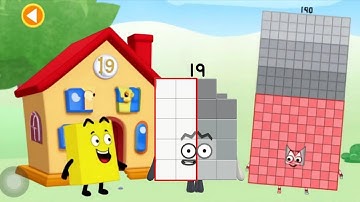 NUMBERBLOCKS LEARN TO COUNT, ADD, WRITE NUMBER 19 & 190 | KID MATH EDUCATION GAME BIG NUMBERS