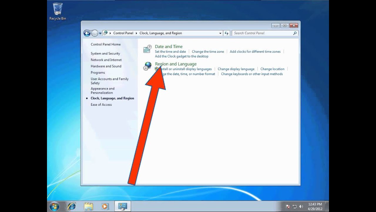 how to change windows 7 region and language format to telugu india change language windows 7