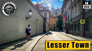 Prague Walking Tour along the main streets of Lesser Town 🇨🇿 Czech Republic 4K HDR ASMR