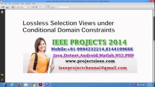 Information Lossless Selection Views under Conditional Domain Constraints Guide