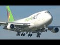 Boeing 747 landing  departure  20 minutes of aviation at liege 4k