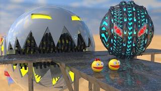 Pac-Man & Ms. Pac-Man 3D Robot Cartoon | Snack Breaks Maze Adventures LIVE 🔴