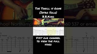 The Thrill is Gone - Intro Solo - B.B. King - Guitar Cover -  Lesson - Demonstration - Rolling Tab