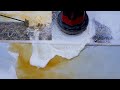 yellow water came out of this not-dirty carpet!!??,scraping&washing it with soap,relaxing,ASMR