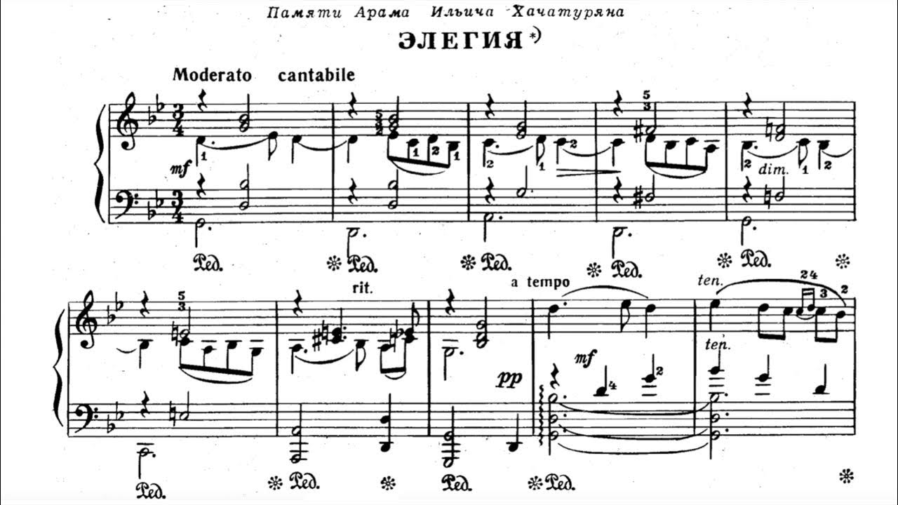 Arno Babajanian Elegy in memoriam Aram Khatchaturian for piano (with
