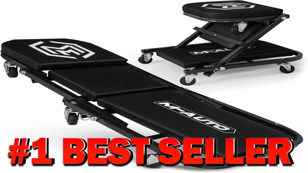 Складной автомобильный прогулочный блок M AUTO Z Creeper 2 в 1 с сиденьем и роликами, 36 дюймов -...