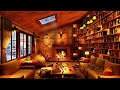 Cozy Jazz Music & Bookstore Cafe Ambience with Relaxing Smooth Jazz Music for Work, Study, Sleep[4K]