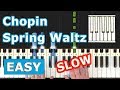 Chopin - Spring Waltz (Mariage d'Amour) - SLOW EASY Piano Tutorial - (Synthesia)