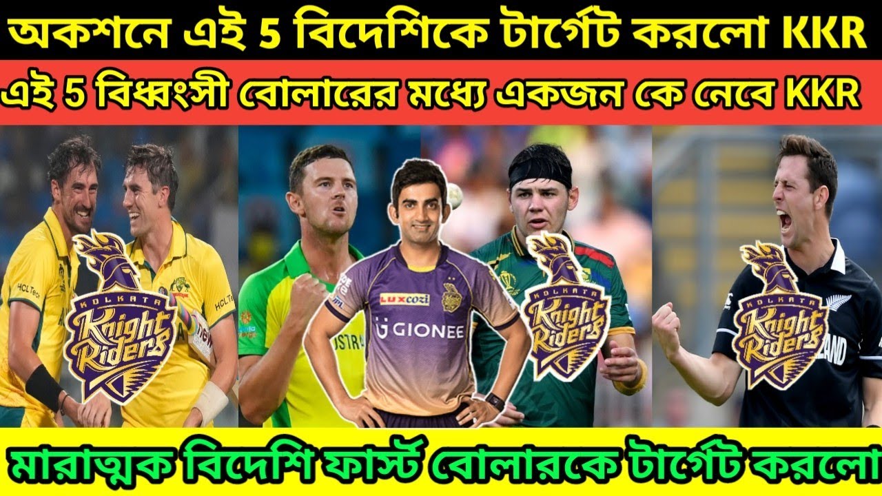 IPL 2024  KKR Target Fast bowlers for Ipl 2024  kkr target players 2024  ipl 2024 kkr