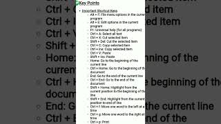 some shorcut keys of computer