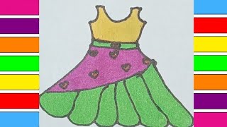 CUTE Baby Doll frog Drawing Painting Colouring ideas/easy tutorial toddler #trending#Baby Doll#frock