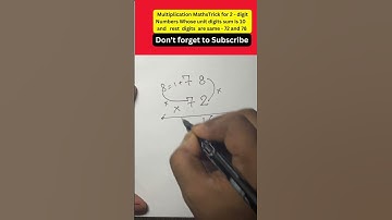 Multiplication Trick for 2 digit Numbers with Unit digit sum as 10 and rest same #math #multiply