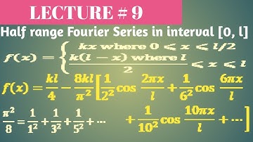 Half Range Fourier Cosine Series for constant interval [0, l]|solved problem|Easy method