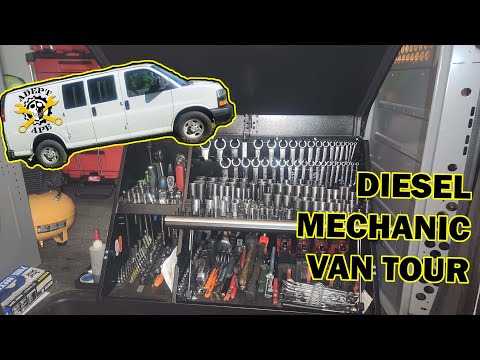 Mobile Diesel Mechanic Van Tour And Tool Set Up.