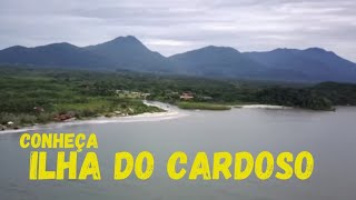 Explore Cardoso Island with a drone flying over it.