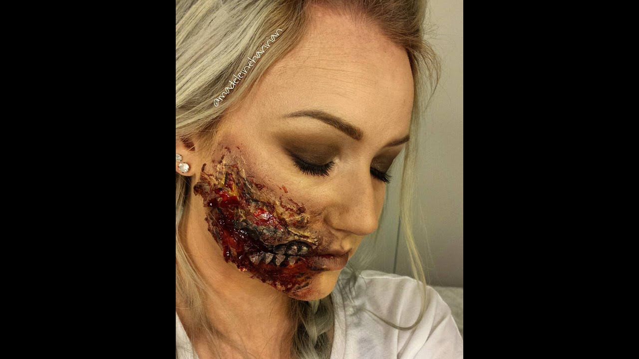 Zombie Mouth Liquid Latex Halloween Tutorial YouTube