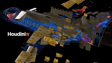 Holographic Futuristic Plane // Houdini // 3D simulation