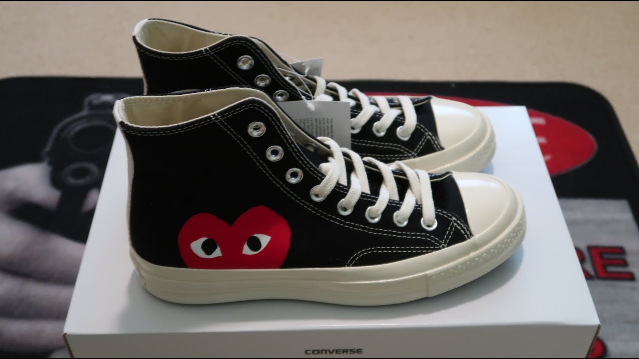 commes des garcons black high top converse