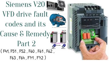 Siemens V20 VFD Drive Fault Codes Explained | Causes & Remedies | Part -2 ⚠️🛠️