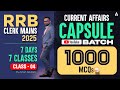 RRB Clerk Mains 2025 | Current Affairs Capsule | Class 04 | Top 1000 MCQs by Ashish Sir