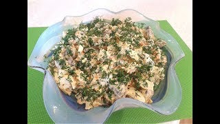 Салат с куриной печенью и грибами.👍 Салат с куриной печенью и грибами.👍