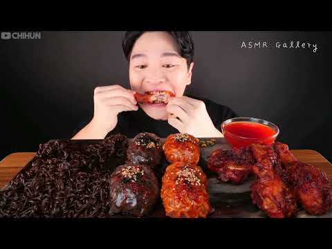 🌟 Mukbangers obsessed with black bean noodles and spicy fried chicken - ASMR Gallery