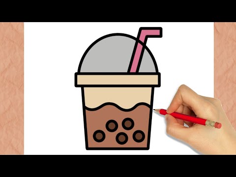 COMO DESENHAR UM MILKSHAKE? DESENHO FÁCIL, PASSO A PASSO – DESENHAR E  PINTAR UM MILKSHAKE 