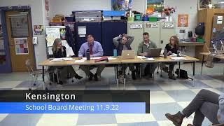 Kensington School Board Meeting 11-9-22