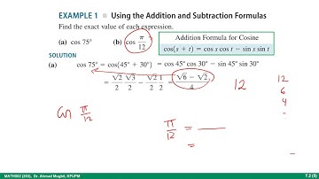 MATH002, 7.2 Addition and Subtraction Formulas
