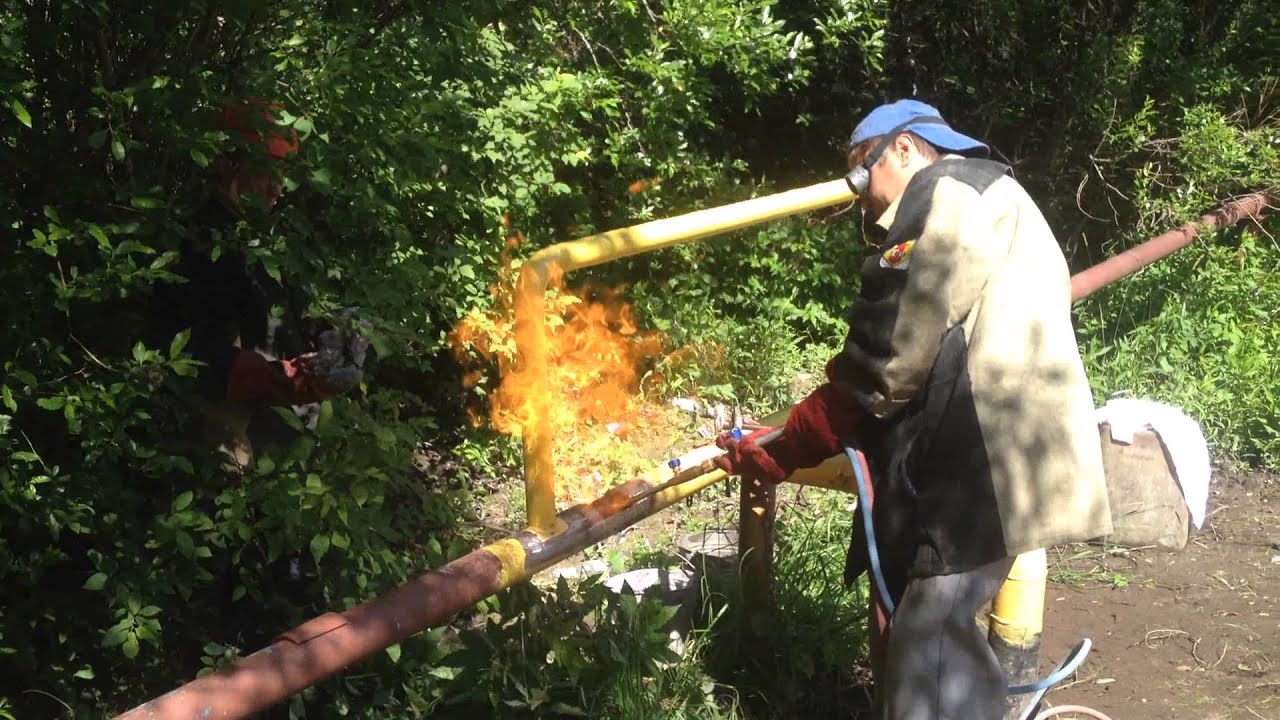 Переврезка. Новый газопровод. Удаление байпаса - YouTube