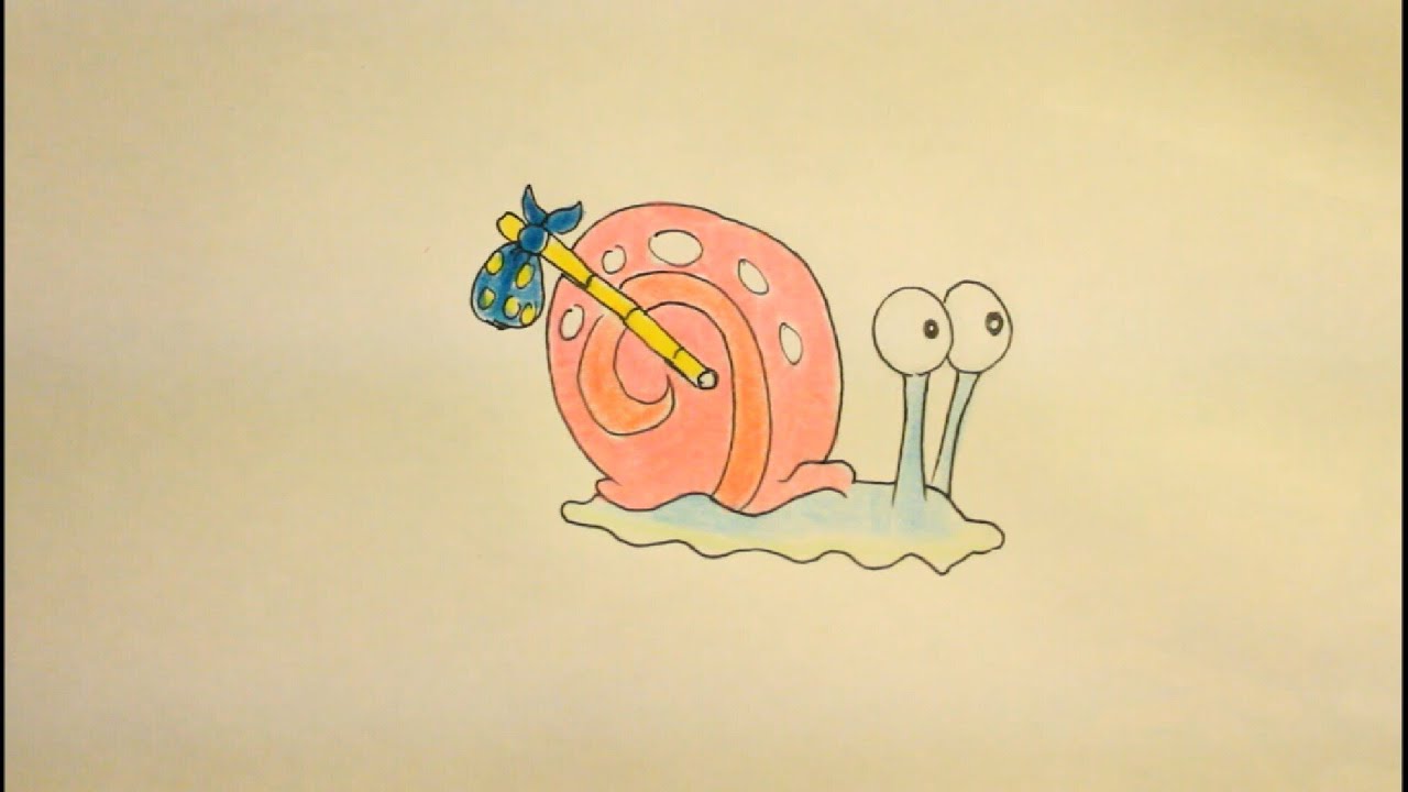 How To Draw Gary The Snail From Spongebob|Step By Step ...