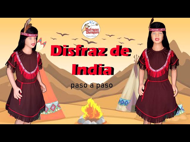 DIY. Disfraz de India o Aborigen para niña. Traje de india. American Indian  Costume #india #disfraz 