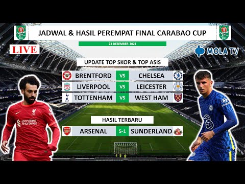 Jadwal Carabao Cup Malam ini ~ Brentford vs Chelsea | Liverpool vs Leicester LIVE | Update Top Skor