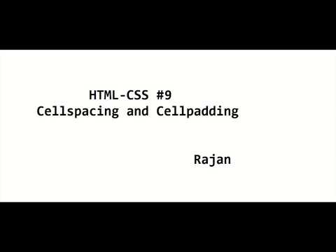 HTMl and CSS- 09 :Table colspan ,cellpadding and cellspacing