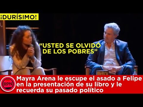 "Se olvidó de los pobres" Mayra Arena le escupe el asado a Felipe en la presentación de su libro