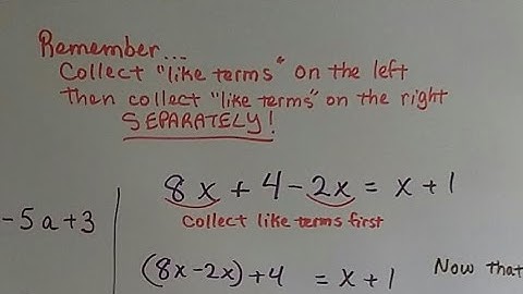 Algebra I #3.5a, Variables on both sides of the equation