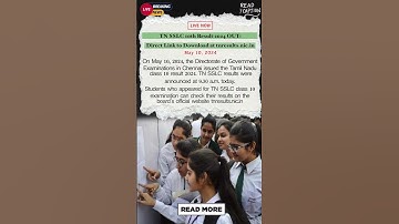 TN SSLC 10th Result 2024 OUT: Check results, Direct Link to Download at tnresults.nic.in