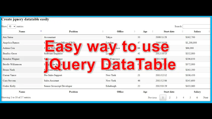 jQuery datatable - Convert simple HTML table to advanced 🔥🔥